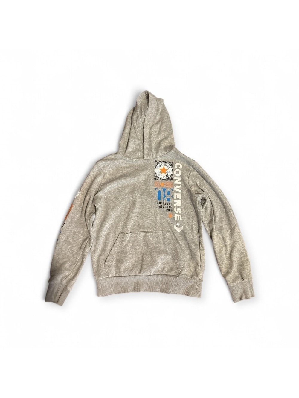 Converse Gray Hoodie with Graphic Print Gray Orange Sweatshirts & Hoodies Size L